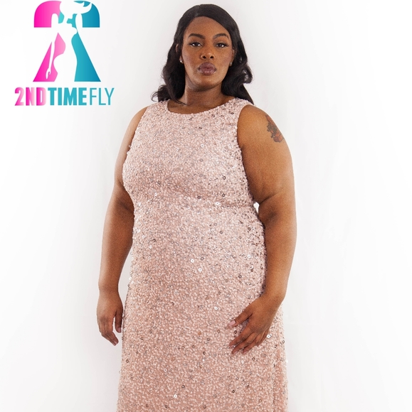 Rosegold Long Sequins Dress - Picture 1 of 3